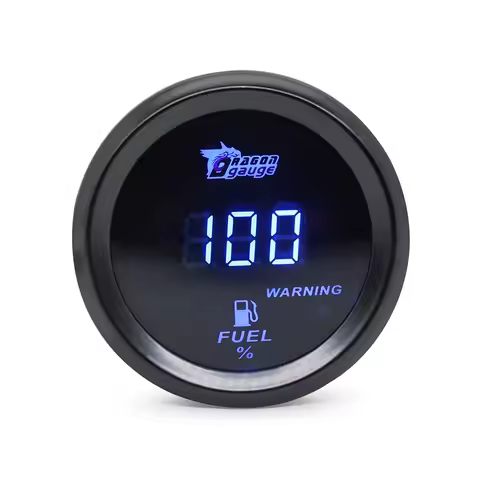 Universal 2inch 52MM 52MM Digital Display Car Fuel Level Gauge 240-33 Ohms Blue Led/Red Led 12V