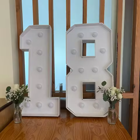 1Pc 91.5cm/36inch Light Up Digital Marquee Frame White Lights KT Board Number 0-9 Plug-in KT Board W
