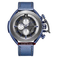 Alghani Watch Jam Tangan Pria Expedition E 3001 MC LGUSL Chronograph Men Skeleton Dial Blue Leather 