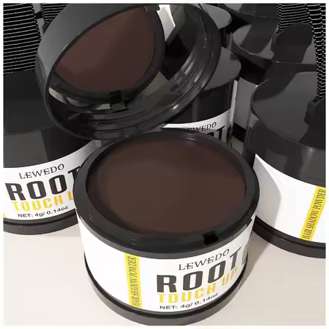 Lewedo Hair Line Powder 4g Black Root Cover Up Natural Instant Waterproof Hairline Shadow Powder Hai