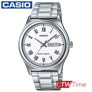 Casio Standard นาฬิกาข้อมือผู้ชาย สายสแตนเลส รุ่น MTP-V006D-7BUDF (สีขาว)