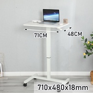 Height Adjustable Laptop Table 71CM Small Desk Mobile Standing Table Lectern Easy Assembly Wheeled