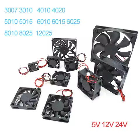 4010 12025 8010 30mm dc 5V 12V 24V Cooling Fan Brushless Motor Case Quiet 40MM 50MM 60MM 70MM 80MM 9