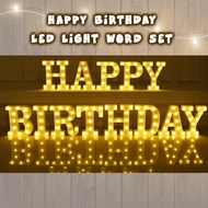 HAPPY BIRTHDAY LED Light Word Set 3D English Letter Wording Alphabet Party Decoration Celebration