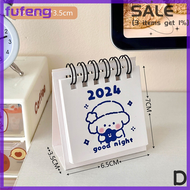 fufeng 2023.9-2024.12. Calendar Cartoon Mini Desk Calendar Coil Calendar Book Diy Journal Planner Record Desk Accessories Decoration