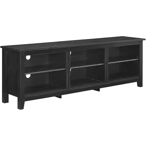 Wren Classic 6 Cubby TV Stand or TVs up to 80 Inches, 70 Inch, Black
