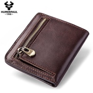 Package SalesHot Sale Men's Wallet Short Zipper Wallet Cowhide Wallet First Layer Wallet Easy Exchan