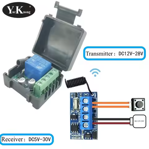 Remote Control Switch DC5V-30V Receiver DC12V-24V Remote Transmitter DC12V 14V 18V 24V 1527 PCB Boar