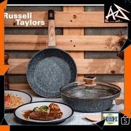 MALAYSIA UP📣 Russell Taylors Non-Stick Marble Coated Deep Fry Pan with Lid - cooking pot, frying pan