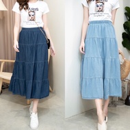 st.f_shop Long Denim Skirt Layered Can Be Worn With Anything And It's Beautiful. The Pantle Is Very 