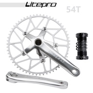 LP Litepro จานหน้าจักรยานแบบพับได้ชุดจานหน้าอะลูมิเนียมอัลลอย170มม. ข้อเหวี่ยงกลวง46T 48T 50T 52T 54