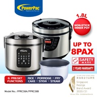 PowerPac Rice Cooker 1.8L Digital /Multi Cooker (PPRC38A/PPRC38B)