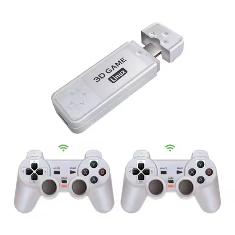 HOT 10000 Games Y6 2.4G Wireless Game TV Stick Retro PS1 Family 4K HD Portable Video Game Console Su