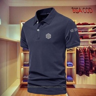 Oxygen Block Plus Sleeve Text Silver Quality Polo Collar T-Shirt Adult Collar Shirt / Wangki Men's P