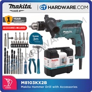 MAKITA MT M8103KX2B CORDED HAMMER DRILL 13MM (1/2") COME WITH ACCESSORIES SET [ IMPACT FUNCTION ]