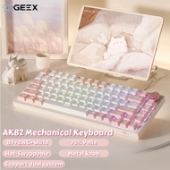 【Fast delivery】🌸Tulip AK82 Mechanical Keyboard Wireless Bluetooth Cute Girl Keyboard Computer Access