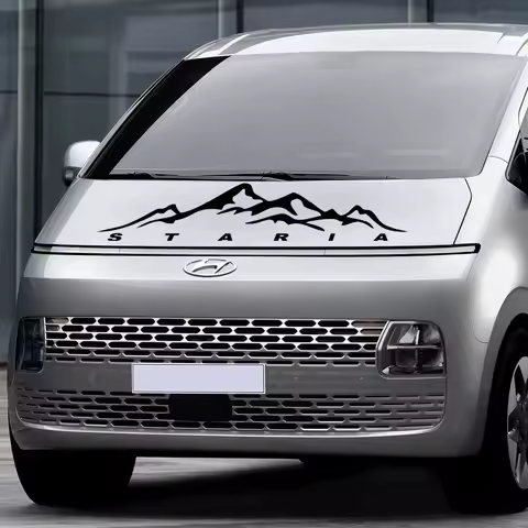 Car Hood Decor Stickers Bonnet Stripes Vinyl Decals Mountain Emblem Styling For Hyundai Staria Auto 