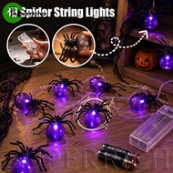 [H&L] Halloween 3D Spider String Lights | 10 PCS Realistic Spiders | Warm/Purple LED | 1.5m Battery 
