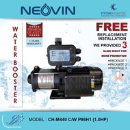 Neovin CH-M440 c/w P86H1 PC (1.0HP) Home Water Pump Booster Pressure Pump, Pam Air, [replacement ins