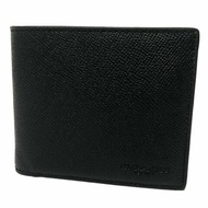 【全新】COACH 防刮牛皮8卡附活動證件夾男款短夾(黑)