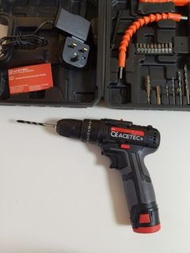 現貨ALL NEW FULL KIT  Design 12V 3 Mode Electric Li-ion Battery Cordless Hammer Drill Screwdriver power driver for drilling holes in wall, cement, brick, wood, metal. 1 drill 1 battery 1 charger 1 accessory kit 1 carry case 充電石屎油壓電鑽機 HK plug