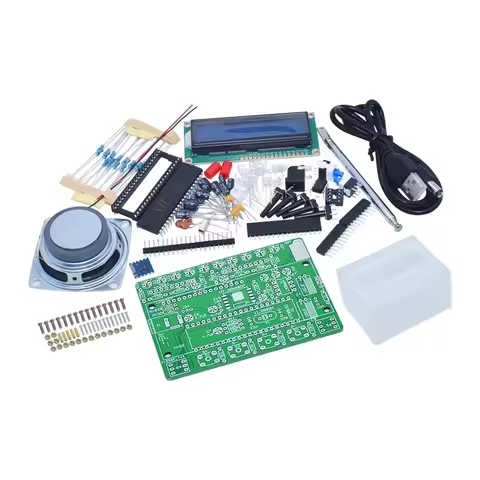 DIY Kit Digital FM Radio Receiver TDA5807 with 5W Amplifier 87-108MHZ LCD1602 Display STC89C52 Contr
