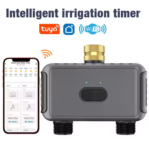 Tuya WiFi Water Timer Smart 2 Outlets Sprinkler Timer Garden Watering System Drip Irrigation Control