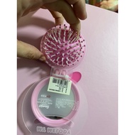Pink collapsible comb with mirror (foldable comb)