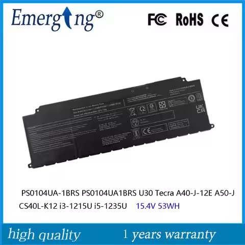 PS0104UA1BRS Laptop Battery for Toshiba Dynabook U30 Tecra A40-J-12E A50-J CS40L-K12 PS0104UA-1BRS P