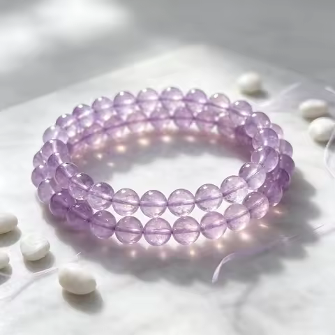 1 Pc 7-13mm Natural Lavender Amethyst Beads Bracelet Healing Crystal Jewelry for Calm Intuition Wome