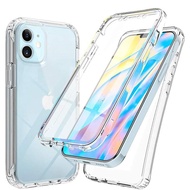 เคสซิลิโคนแบบใสสำหรับ IPhoneเคสโทรศัพท์ IPhone 13 12 Pro Max 11 Pro Max X XR XS Max 7 8 Plus SE 2020 360แบบเต็มตัวเคสใสมาพร้อมตัวป้องกันหน้าจอเคสซิลิโคน