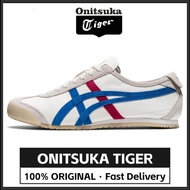 【100% Original 】Onitsuka Tiger MEXICO 66 White/Light Blue DL408-0146 Low Top Unisex Sneakers