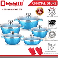 DESSINI ITALY WSB-12-S Die Cast Aluminium Non Stick Casserole Pot Bowl Deep Fry Pan Cookware Tool PE