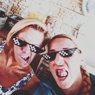 10 pieces, party glasses, 8-bit pixel colorful mosaic game player MLG photo prop glasses, party atmo