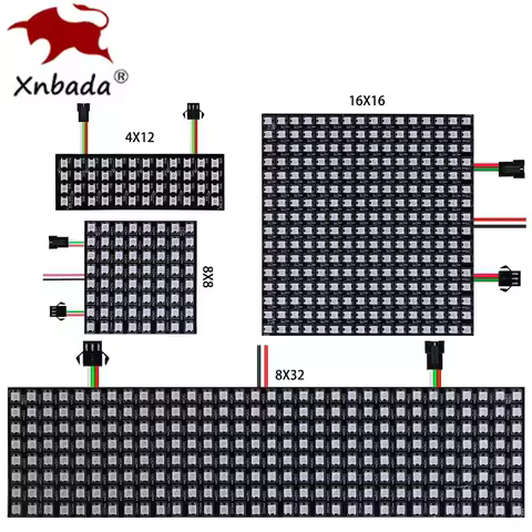 1-10Pcs WS2812B RGB Flexible 4X12 8X8 16x16 8x32 Pixel Led Panel Matrix Screen Module WS2812 Individ