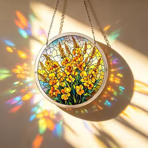 Acrylic Puzzle DIY 3D Puzzle Suncatcher Window Hanging Garden Decor Birthday Gifts For Women Home Or