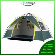 EcoSport 2-3 / 4 Persons Double Layer Automatic Instant Camping Tent Camp Khemah Kemah Multiple Doors and Windows