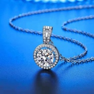 3 Carat mitation Moissanite Necklace Female Plated pt950 Wh