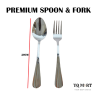 Premium Stainless Steel Spoon Fork Set/ Sudu Garpu Set