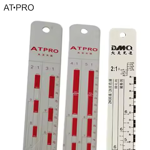 ATPRO-Automotive Paint Mixing Rule Metal Spray Paint Scale Ruler Paint Mixing Sheet Scale 2:1 and 3: