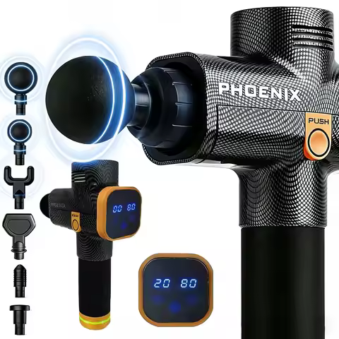 Phoenix A2 Portable Massage Gun Deep Tissue Muscle Relaxation Vibrator Back Fascial Massager with Di