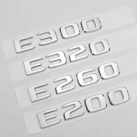 3D ABS Chrome Logo E200 E300 E320 E220 Emblem Letters Sticker Car Trunk Badge For E Class 220 200 30
