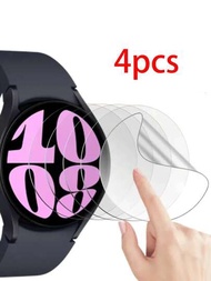 4 件/包 40 毫米/44 毫米防眩光全覆蓋 Tpu 水凝膠螢幕保護貼適用於三星 Galaxy Watch 6/5/4 相容