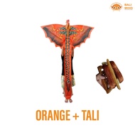 layang layang naga/layangan naga/layangan 3 dimensi/layangan kain/unik - orange + tali