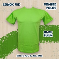 S-XXXL Kaos Polos Combed Tunik Couple Muslimah Hijau Pupus/Seragam Olahraga/Senam/Reuni/Outbond Bigs