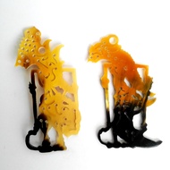 ONIICRAFT-1 set Liontin wayang rama & sinta bahan tanduk asli/aksesoris kalung/perhiasan/liontin