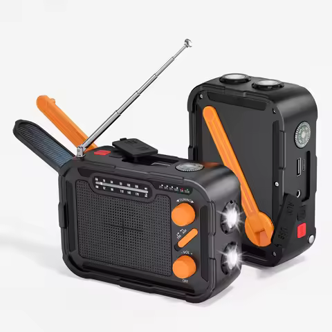 Hand-cranked Power Generation Radio Emergency Disaster Prevention Solar Power Bank 5000mAh Small Por
