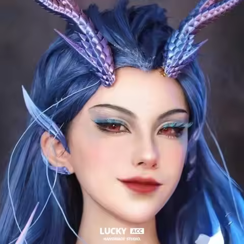 Anime Nezha Ao Run Dragon Horn Headwear Props Cosplay Aobing AoGuang Halloween Party Costume Accesso