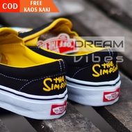 SEPATU SNEAKERS VANS_SLIP ON MOTIF KARTUN SIMPSONS LUCU TERLARIS PRIA / WANITA PREMIUM BNIB MADE IN