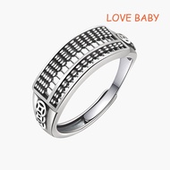 LOVE BABY Fortune Abacus Ring Silver Abacus Ring Sempoa Cincin Retro Couple Rings